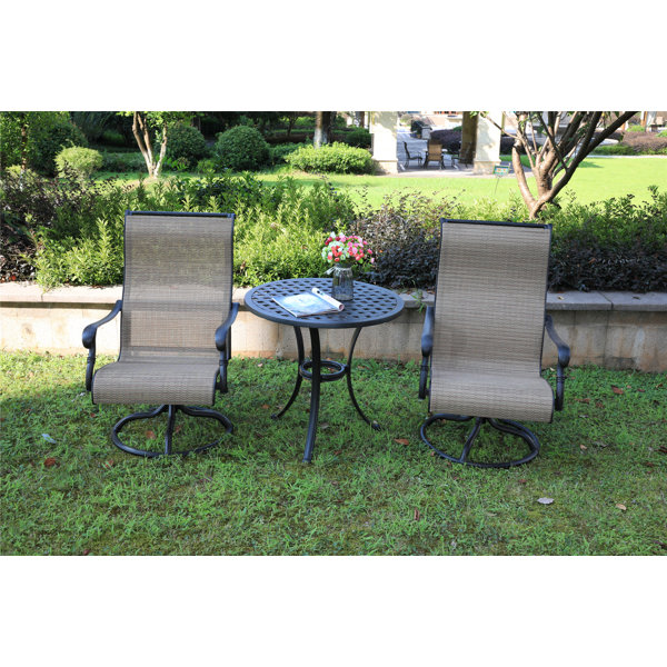 Charlton Home® Baye 2 Person Round Outdoor Dining Set Wayfair